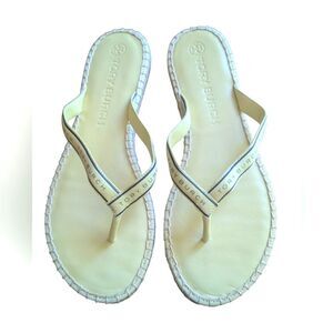 Tory Burch Ribbon Flip Flops Things Butter Yellow sz 10.5